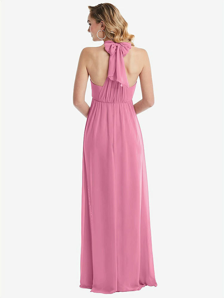 【NEW】【STYLE: TH095】エンパイア ウエスト シャイレッド スカート コンバーチブル サッシ ネクタイ マキシ ドレス【COLOR: Orchid Pink】【SIZE: 00-30W】