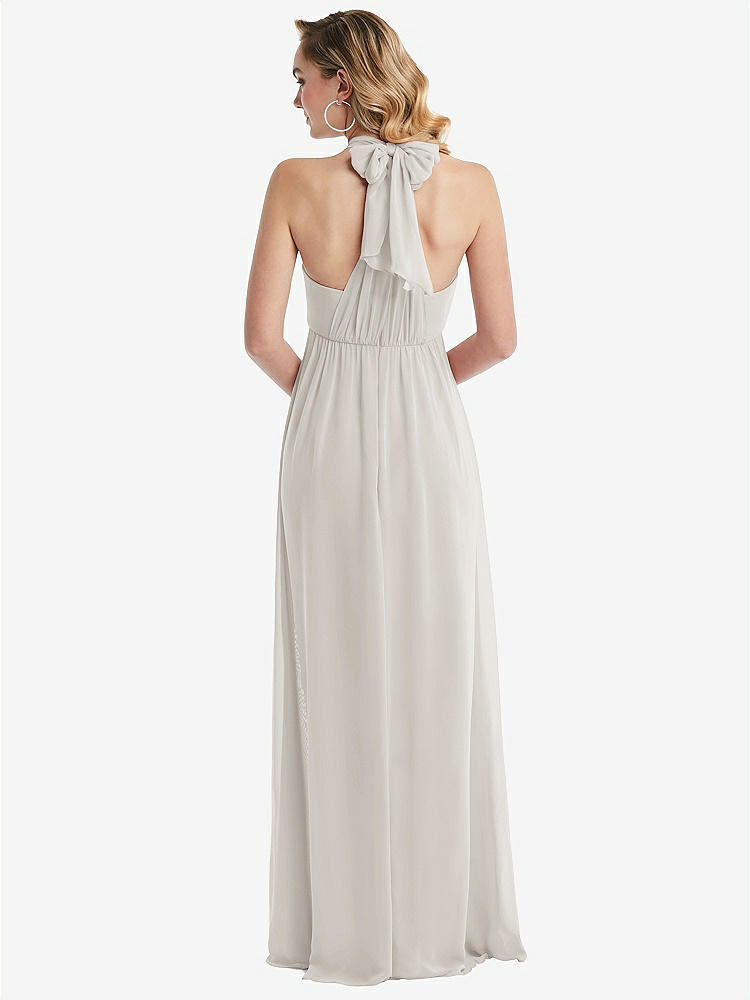【NEW】【STYLE: TH095】エンパイア ウエスト シャイレッド スカート コンバーチブル サッシ ネクタイ マキシ ドレス【COLOR: Oyster】【SIZE: 00-30W】