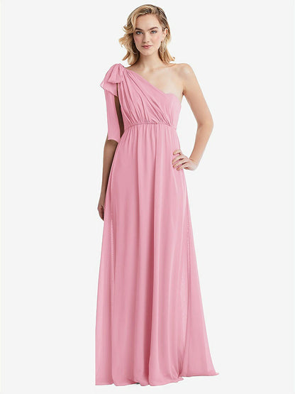 【NEW】【STYLE: TH095】エンパイア ウエスト シャイレッド スカート コンバーチブル サッシ ネクタイ マキシ ドレス【COLOR: Peony Pink】【SIZE: 00-30W】