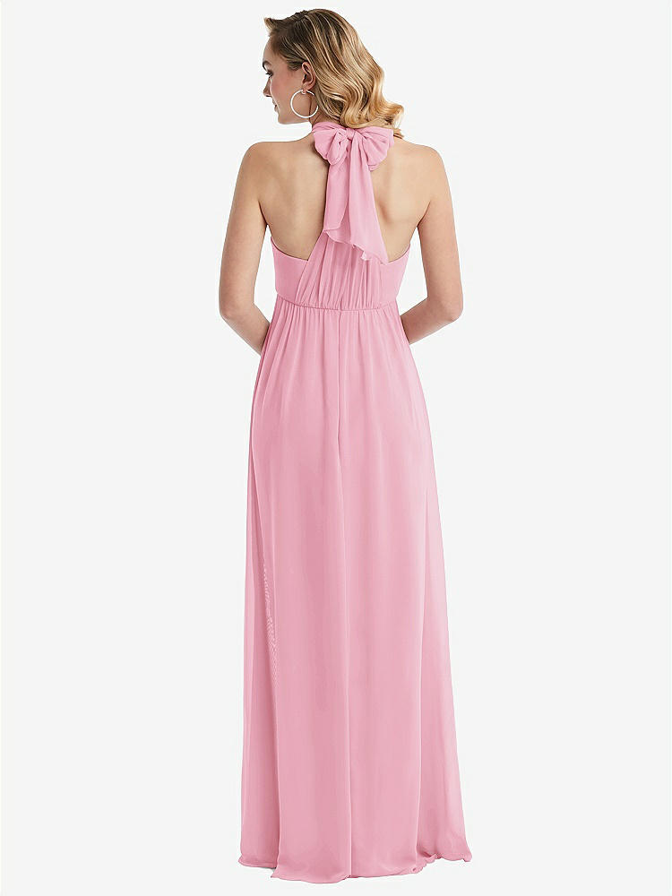 【NEW】【STYLE: TH095】エンパイア ウエスト シャイレッド スカート コンバーチブル サッシ ネクタイ マキシ ドレス【COLOR: Peony Pink】【SIZE: 00-30W】