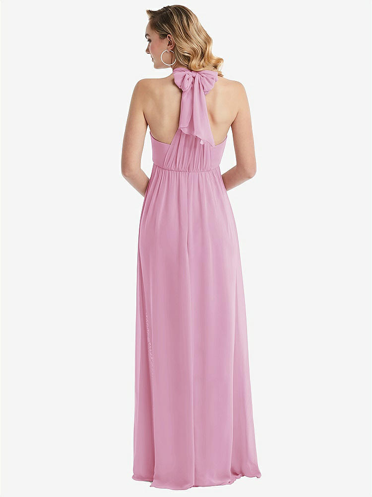 【NEW】【STYLE: TH095】エンパイア ウエスト シャイレッド スカート コンバーチブル サッシ ネクタイ マキシ ドレス【COLOR: Powder Pink】【SIZE: 00-30W】