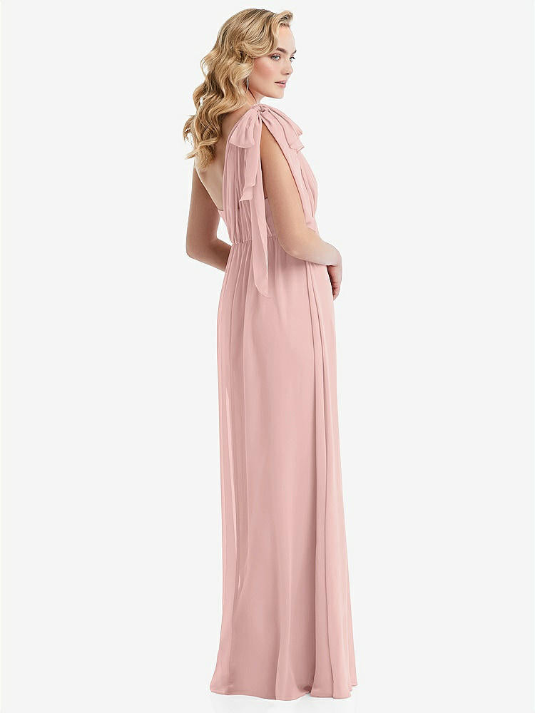 【NEW】【STYLE: TH095】エンパイア ウエスト シャイレッド スカート コンバーチブル サッシ ネクタイ マキシ ドレス【COLOR: Rose - PANTONE Rose Quartz】【SIZE: 00-30W】