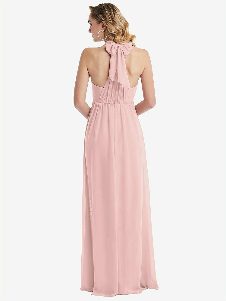 【NEW】【STYLE: TH095】エンパイア ウエスト シャイレッド スカート コンバーチブル サッシ ネクタイ マキシ ドレス【COLOR: Rose - PANTONE Rose Quartz】【SIZE: 00-30W】