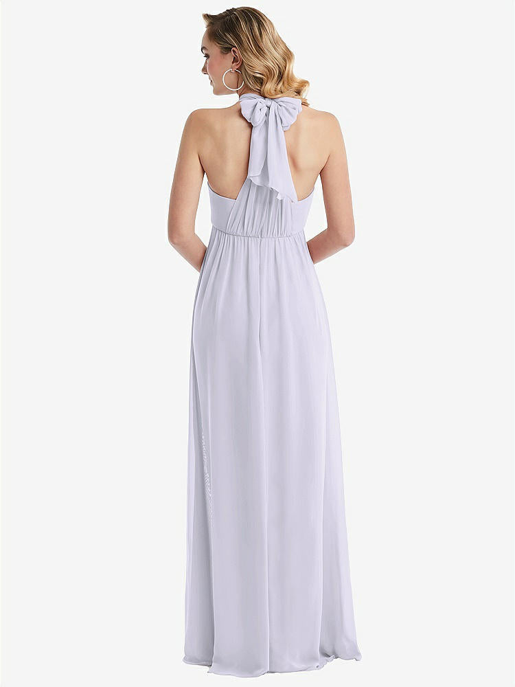 【STYLE: TH095】Empire Waist Shirred Skirt Convertible Sash Tie Maxi Dress【COLOR: Silver Dove】
