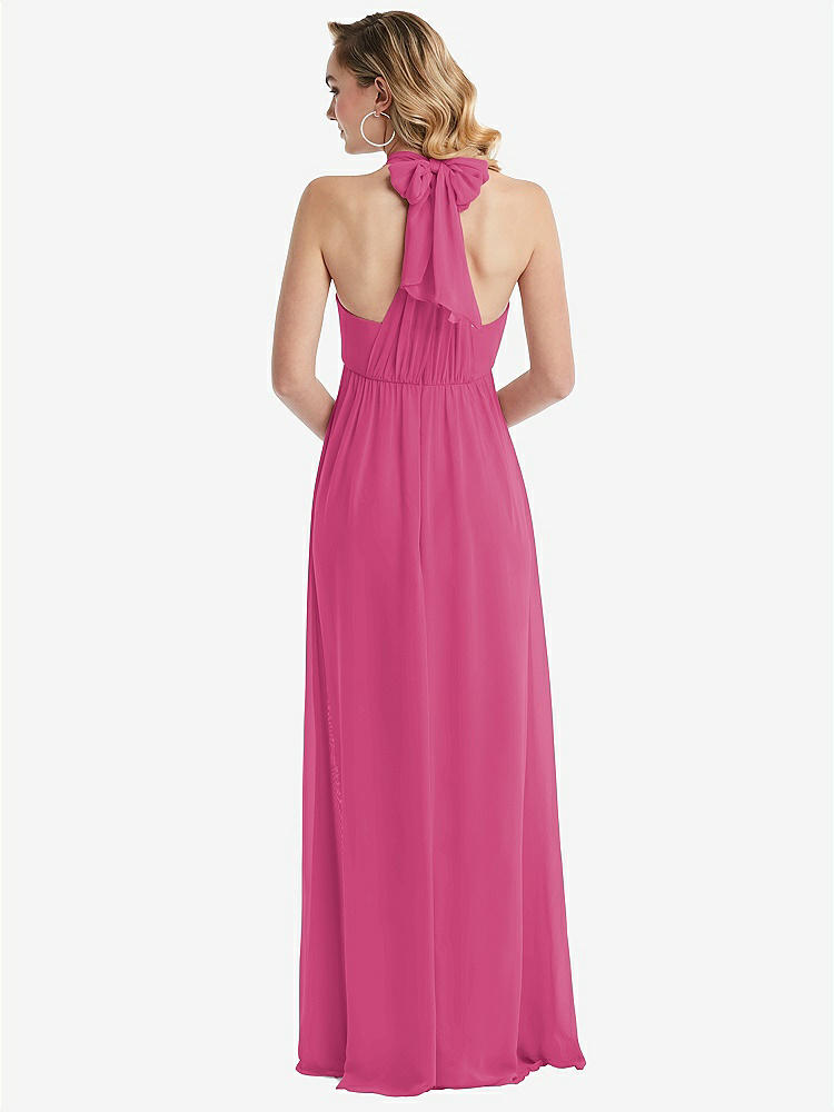 【NEW】【STYLE: TH095】エンパイア ウエスト シャイレッド スカート コンバーチブル サッシ ネクタイ マキシ ドレス【COLOR: Tea Rose】【SIZE: 00-30W】