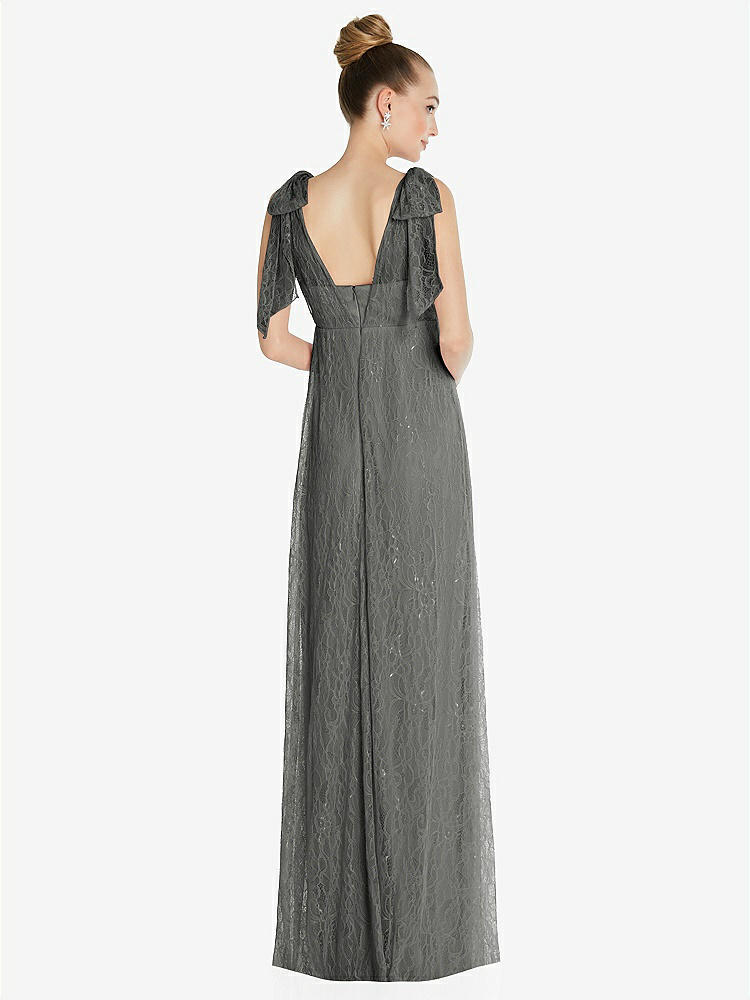 【STYLE: TH096】Empire Waist Convertible Sash Tie Lace Maxi Dress【COLOR: Charcoal Gray】