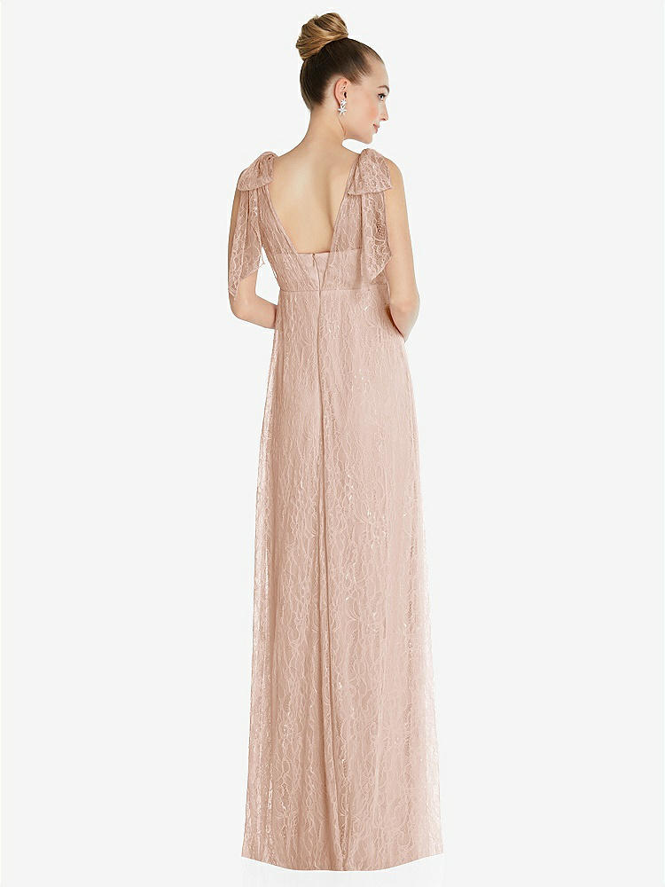 【STYLE: TH096】Empire Waist Convertible Sash Tie Lace Maxi Dress【COLOR: Cameo】