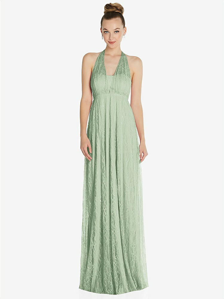 【STYLE: TH096】Empire Waist Convertible Sash Tie Lace Maxi Dress【COLOR: Celadon】