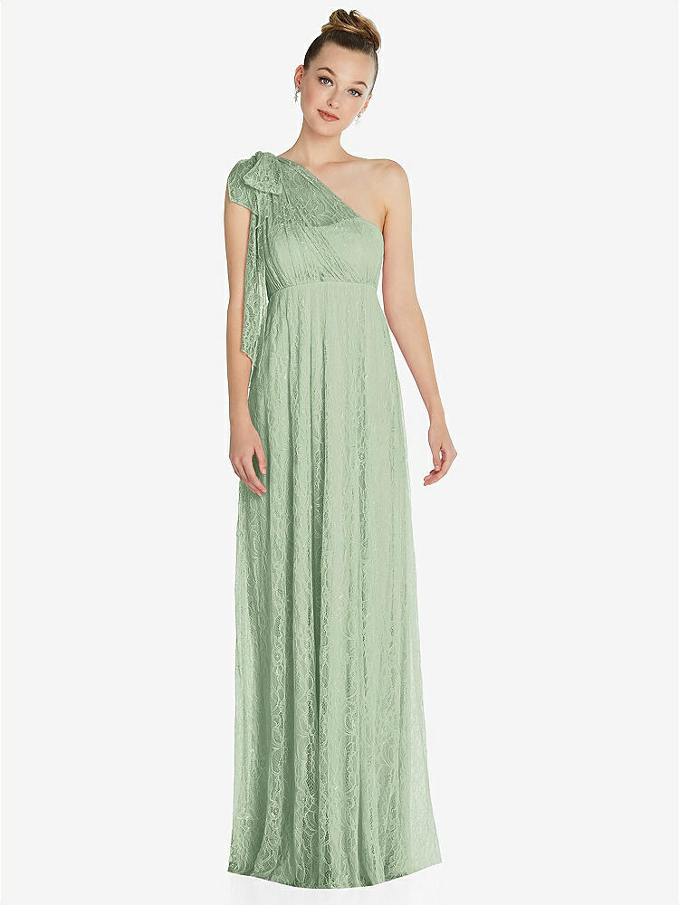 【STYLE: TH096】Empire Waist Convertible Sash Tie Lace Maxi Dress【COLOR: Celadon】
