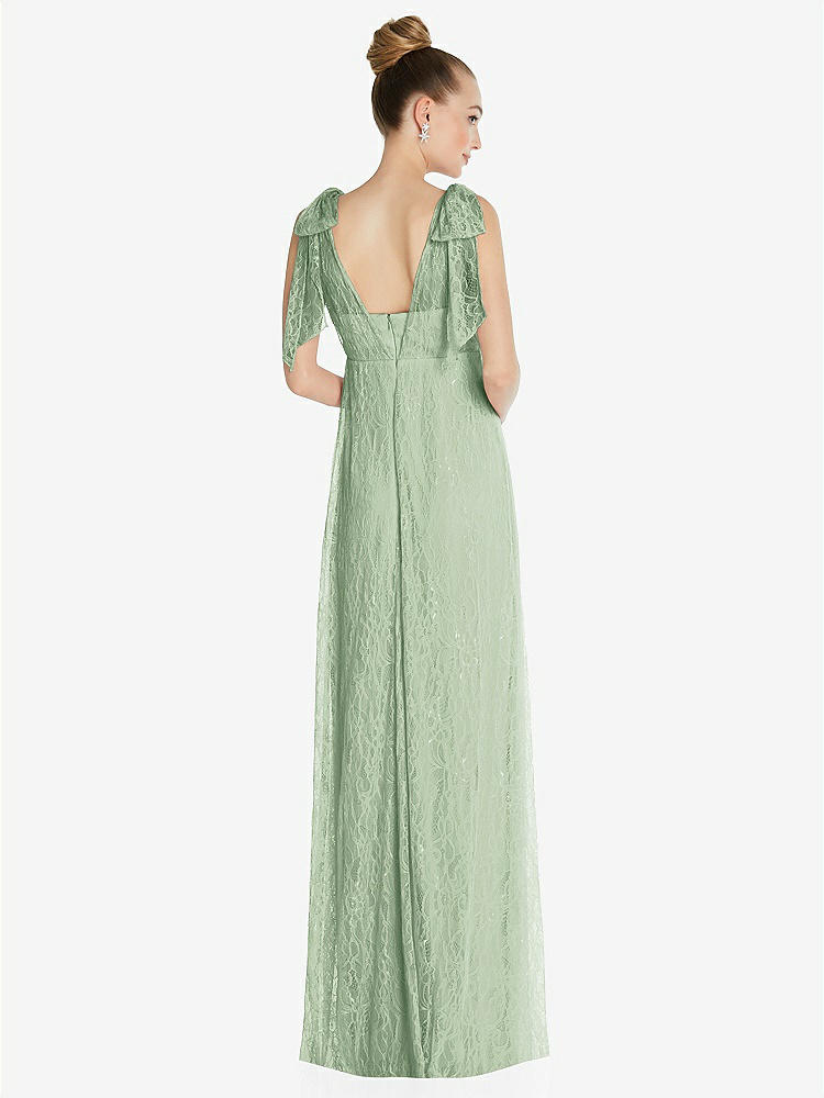 【STYLE: TH096】Empire Waist Convertible Sash Tie Lace Maxi Dress【COLOR: Celadon】