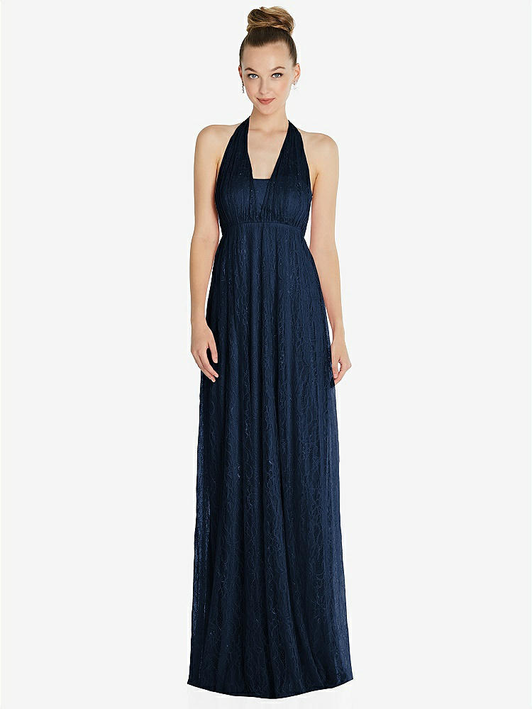 【STYLE: TH096】Empire Waist Convertible Sash Tie Lace Maxi Dress【COLOR: Midnight Navy】