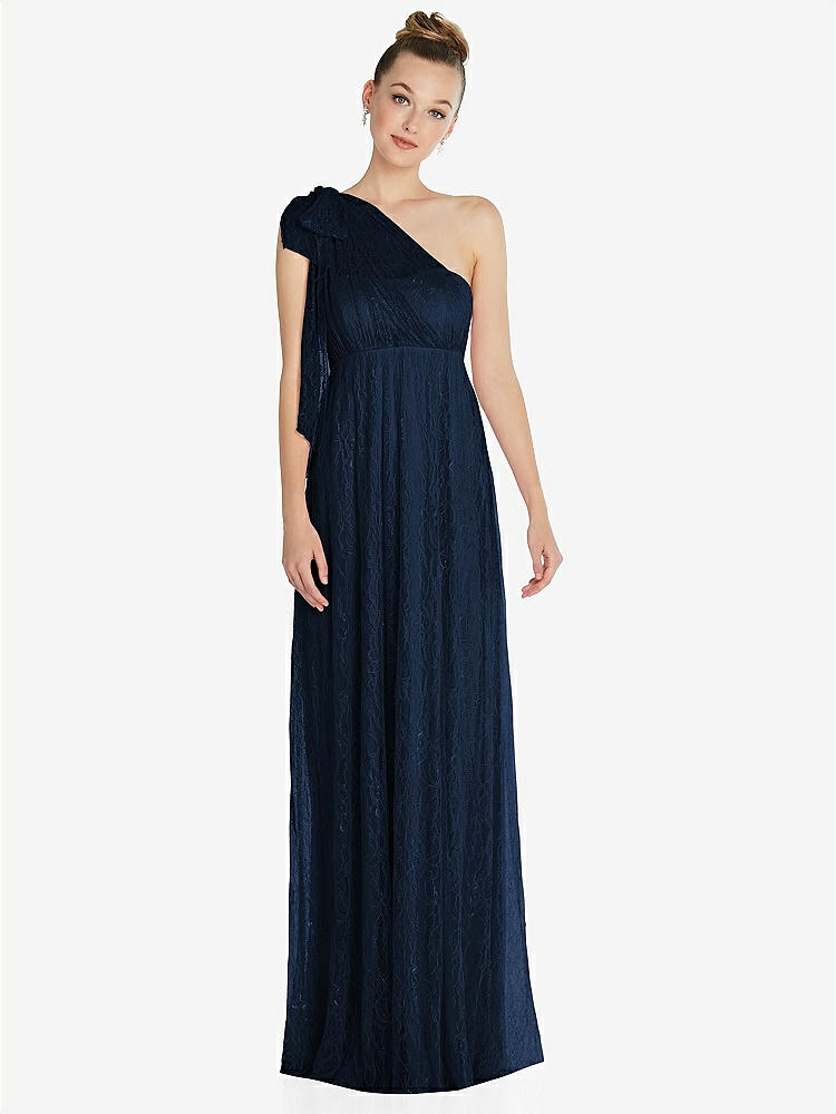【STYLE: TH096】Empire Waist Convertible Sash Tie Lace Maxi Dress【COLOR: Midnight Navy】