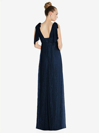 【STYLE: TH096】Empire Waist Convertible Sash Tie Lace Maxi Dress【COLOR: Midnight Navy】