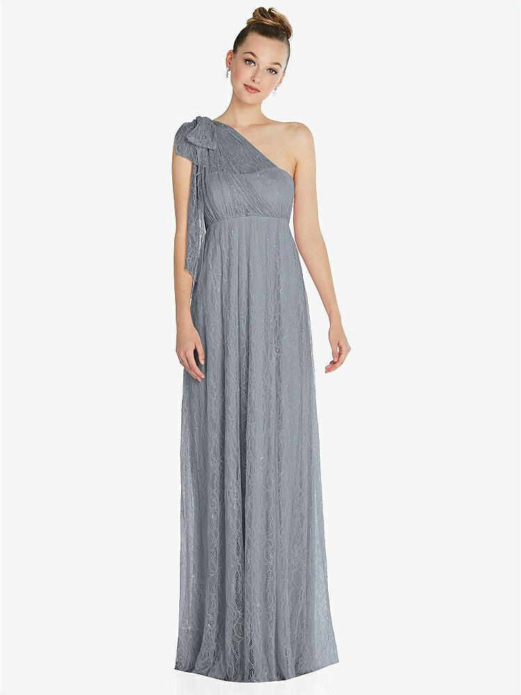 【STYLE: TH096】Empire Waist Convertible Sash Tie Lace Maxi Dress【COLOR: Platinum】