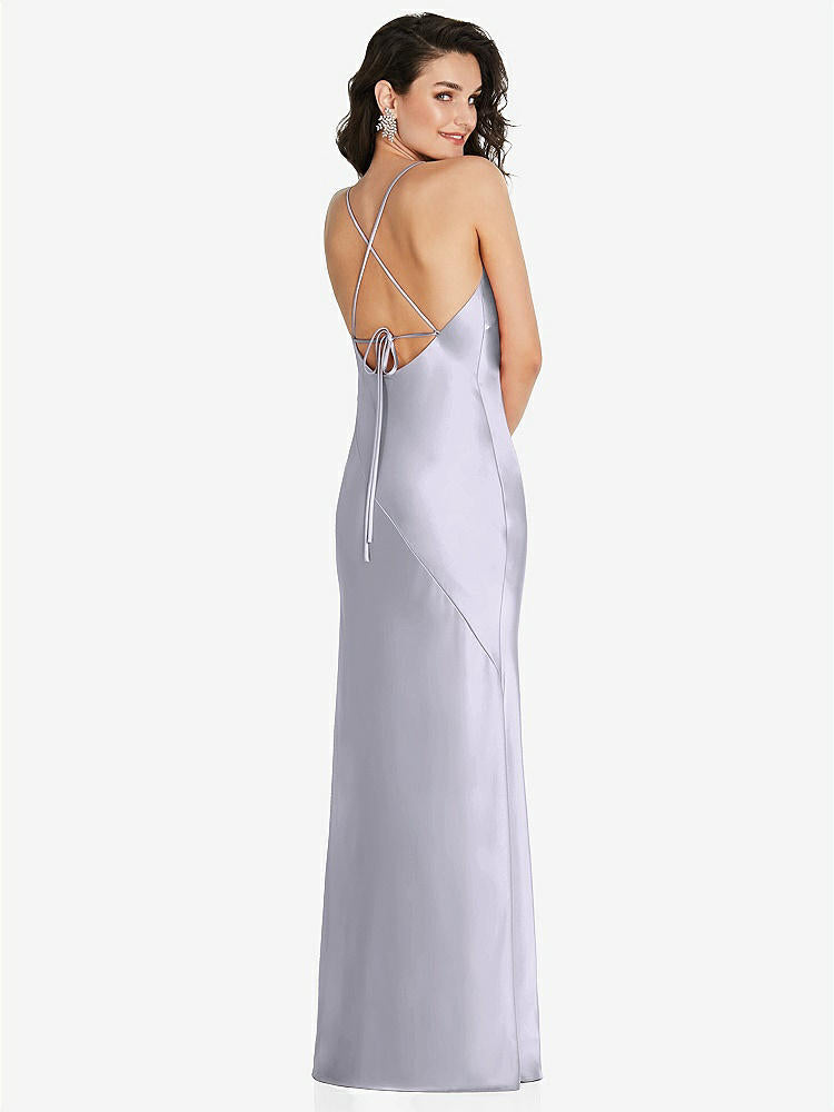 【NEW】【STYLE: 6854】Vネック コンバーチブル ストラップ バイアス スリップ ドレス 前面 スリット【COLOR: Silver Dove】【SIZE: 00-30W】