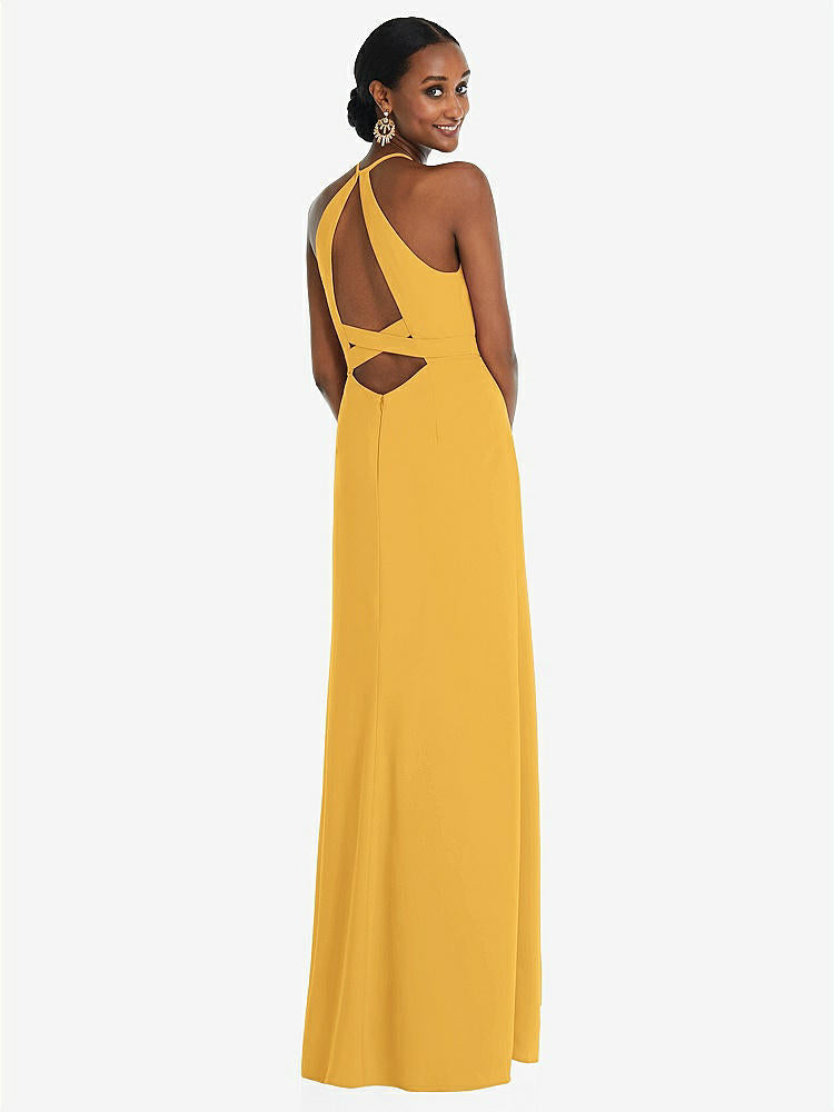 【NEW】【STYLE: 3092】ホルター CRISS Cross Cutout Back Maxi ドレス【COLOR: NYC Yellow】【SIZE: 00-30W】