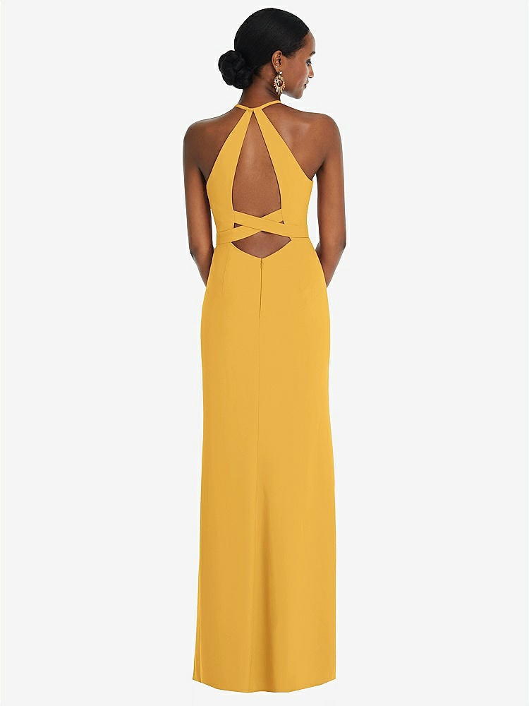 【NEW】【STYLE: 3092】ホルター CRISS Cross Cutout Back Maxi ドレス【COLOR: NYC Yellow】【SIZE: 00-30W】