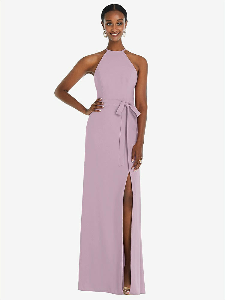 【NEW】【STYLE: 3092】ホルター CRISS Cross Cutout Back Maxi ドレス【COLOR: Suede Rose】【SIZE: 00-30W】