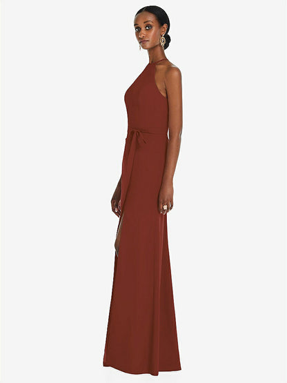 【NEW】【STYLE: 3092】ホルター CRISS Cross Cutout Back Maxi ドレス【COLOR: Auburn Moon】【SIZE: 00-30W】