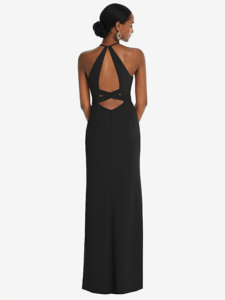 【NEW】【STYLE: 3092】ホルター CRISS Cross Cutout Back Maxi ドレス【COLOR: Black】【SIZE: 00-30W】