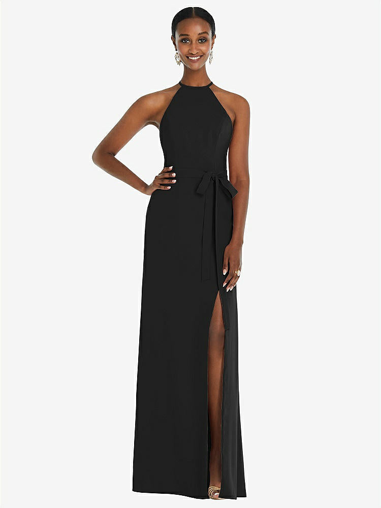【NEW】【STYLE: 3092】ホルター CRISS Cross Cutout Back Maxi ドレス【COLOR: Black】【SIZE: 00-30W】