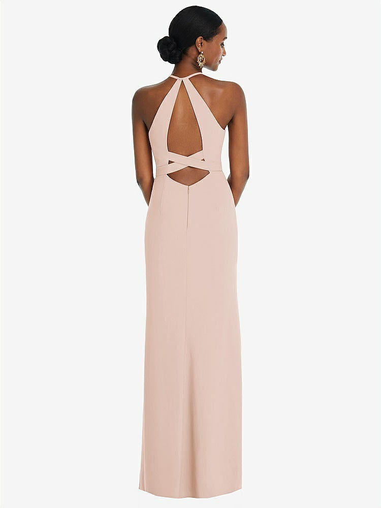 【NEW】【STYLE: 3092】ホルター CRISS Cross Cutout Back Maxi ドレス【COLOR: Cameo】【SIZE: 00-30W】