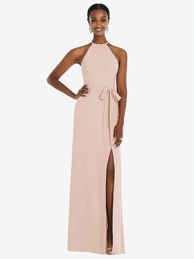 【NEW】【STYLE: 3092】ホルター CRISS Cross Cutout Back Maxi ドレス【COLOR: Cameo】【SIZE: 00-30W】