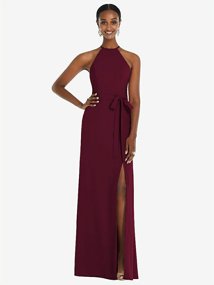 【NEW】【STYLE: 3092】ホルター CRISS Cross Cutout Back Maxi ドレス【COLOR: Cabernet】【SIZE: 00-30W】