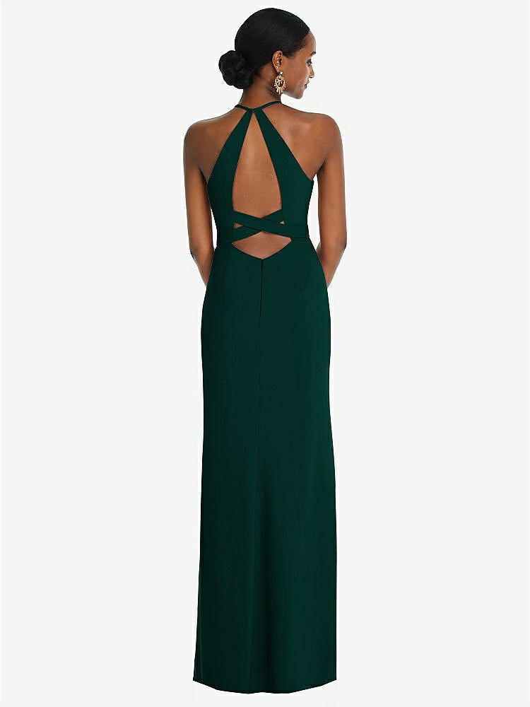 【NEW】【STYLE: 3092】ホルター CRISS Cross Cutout Back Maxi ドレス【COLOR: Evergreen】【SIZE: 00-30W】
