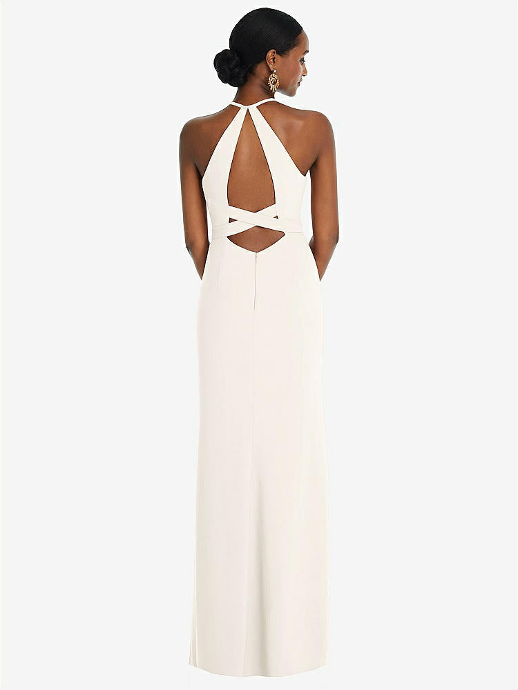 【STYLE: 3092】Halter Criss Cross Cutout Back Maxi Dress【COLOR: Ivory】