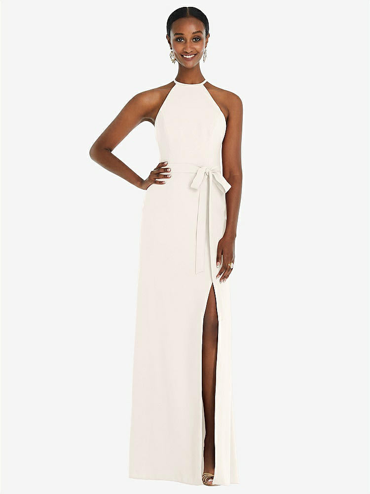 【STYLE: 3092】Halter Criss Cross Cutout Back Maxi Dress【COLOR: Ivory】