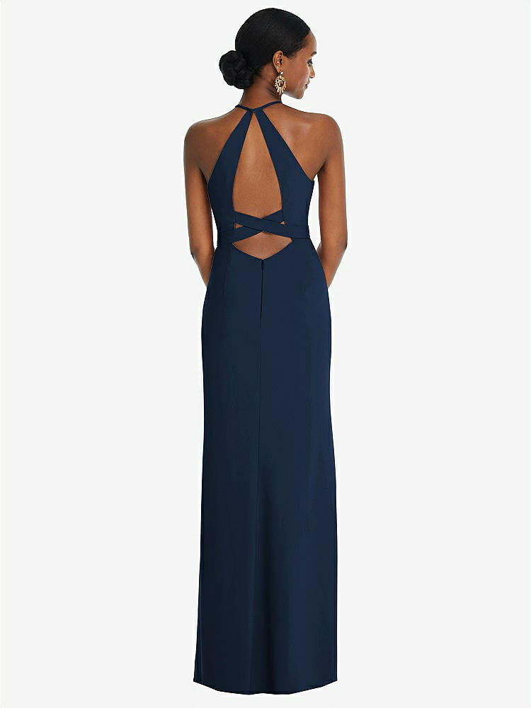 【NEW】【STYLE: 3092】ホルター CRISS Cross Cutout Back Maxi ドレス【COLOR: Midnight Navy】【SIZE: 00-30W】