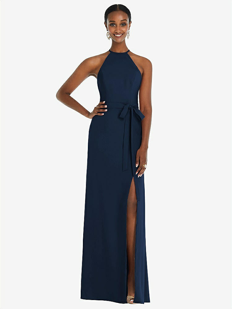【NEW】【STYLE: 3092】ホルター CRISS Cross Cutout Back Maxi ドレス【COLOR: Midnight Navy】【SIZE: 00-30W】