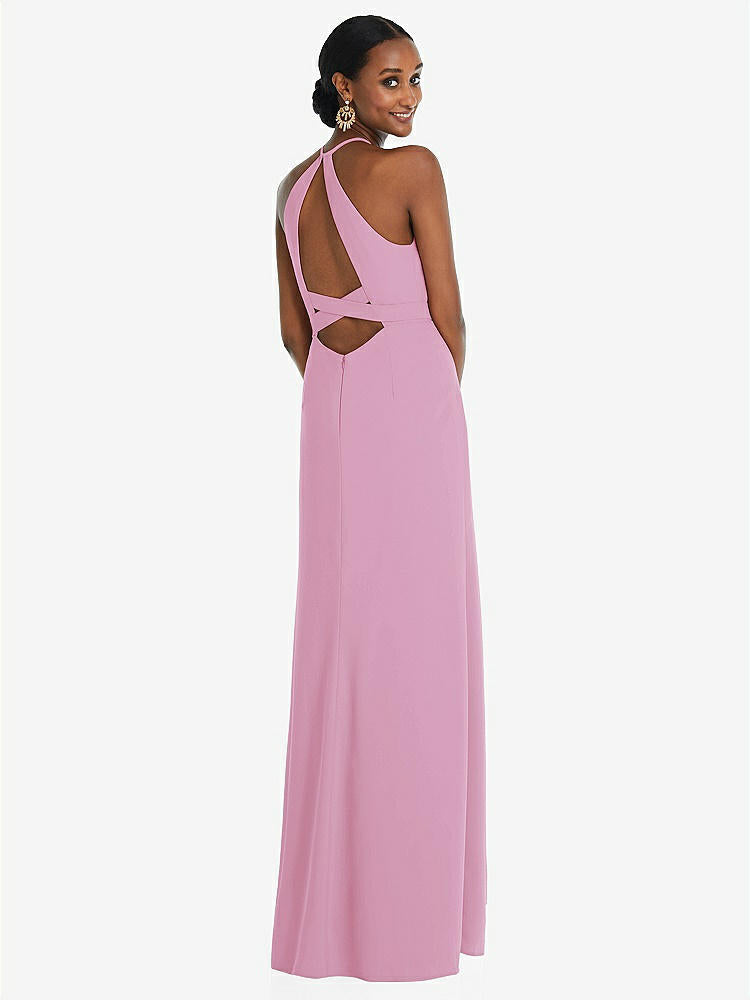 【NEW】【STYLE: 3092】ホルター CRISS Cross Cutout Back Maxi ドレス【COLOR: Powder Pink】【SIZE: 00-30W】