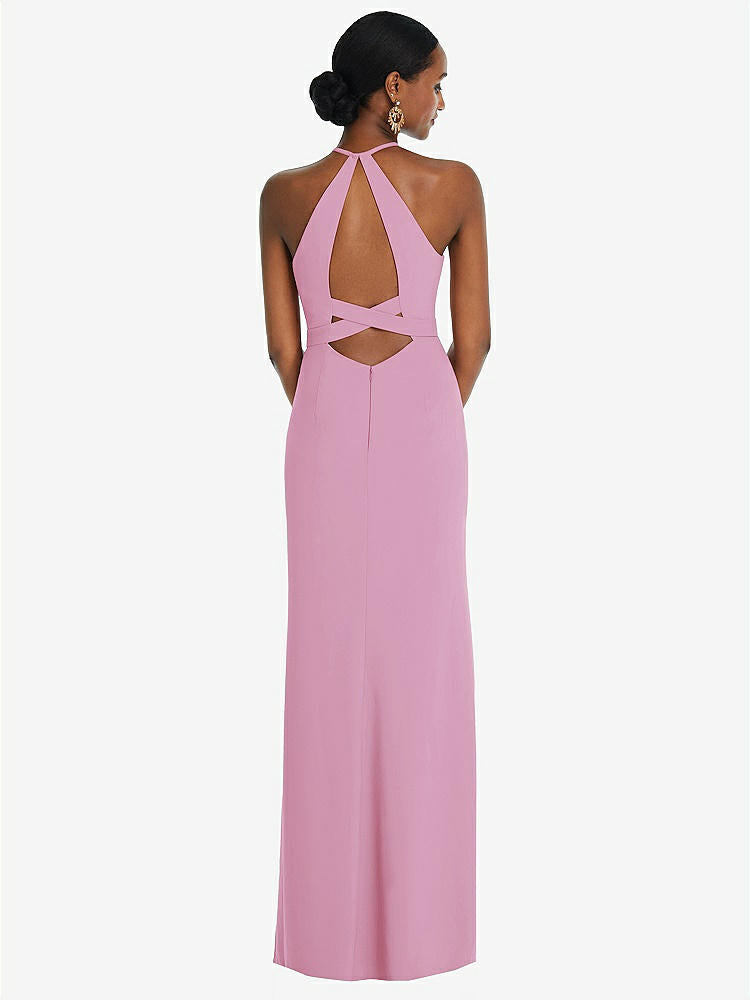 【NEW】【STYLE: 3092】ホルター CRISS Cross Cutout Back Maxi ドレス【COLOR: Powder Pink】【SIZE: 00-30W】
