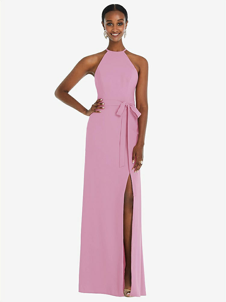 【NEW】【STYLE: 3092】ホルター CRISS Cross Cutout Back Maxi ドレス【COLOR: Powder Pink】【SIZE: 00-30W】