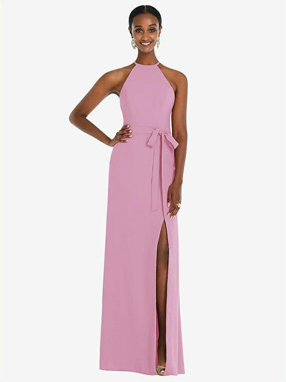 【NEW】【STYLE: 3092】ホルター CRISS Cross Cutout Back Maxi ドレス【COLOR: Powder Pink】【SIZE: 00-30W】