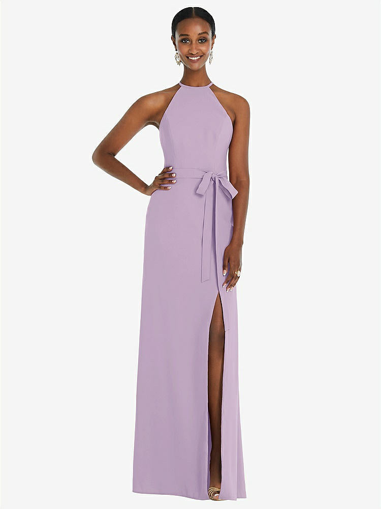 【NEW】【STYLE: 3092】ホルター CRISS Cross Cutout Back Maxi ドレス【COLOR: Pale Purple】【SIZE: 00-30W】