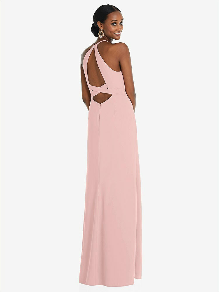 【NEW】【STYLE: 3092】ホルター CRISS Cross Cutout Back Maxi ドレス【COLOR: Rose - PANTONE Rose Quartz】【SIZE: 00-30W】