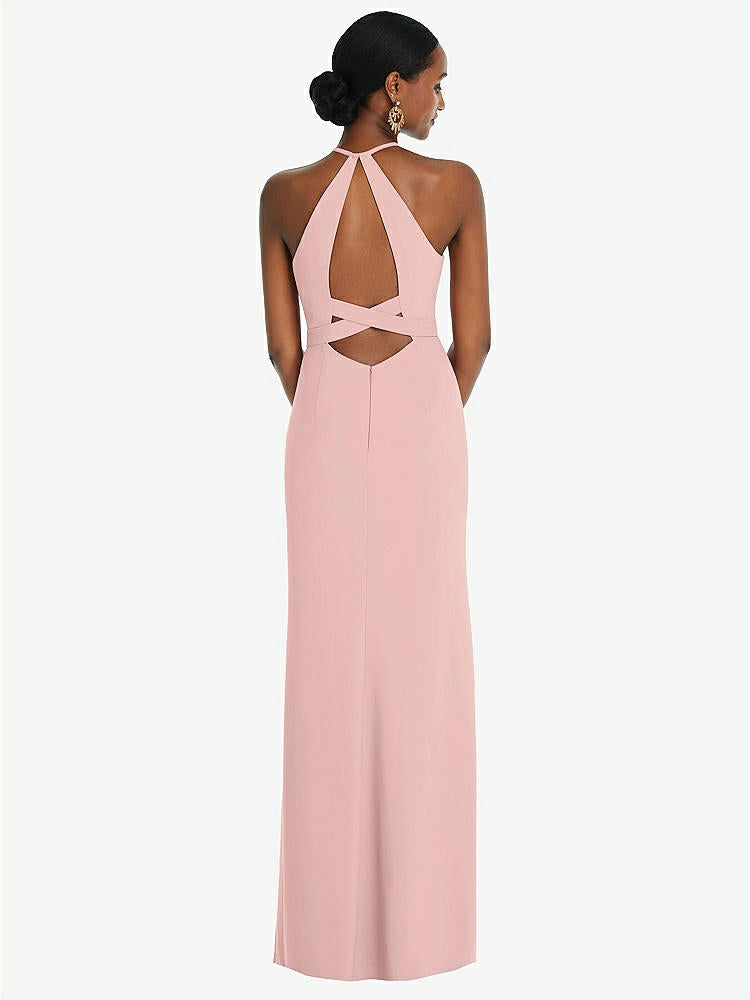 【NEW】【STYLE: 3092】ホルター CRISS Cross Cutout Back Maxi ドレス【COLOR: Rose - PANTONE Rose Quartz】【SIZE: 00-30W】