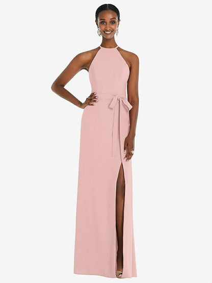 【NEW】【STYLE: 3092】ホルター CRISS Cross Cutout Back Maxi ドレス【COLOR: Rose - PANTONE Rose Quartz】【SIZE: 00-30W】