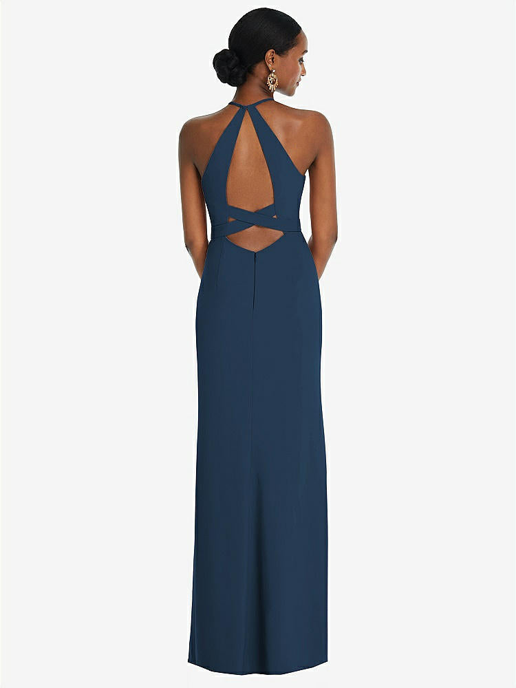 【NEW】【STYLE: 3092】ホルター CRISS Cross Cutout Back Maxi ドレス【COLOR: Sofia Blue】【SIZE: 00-30W】
