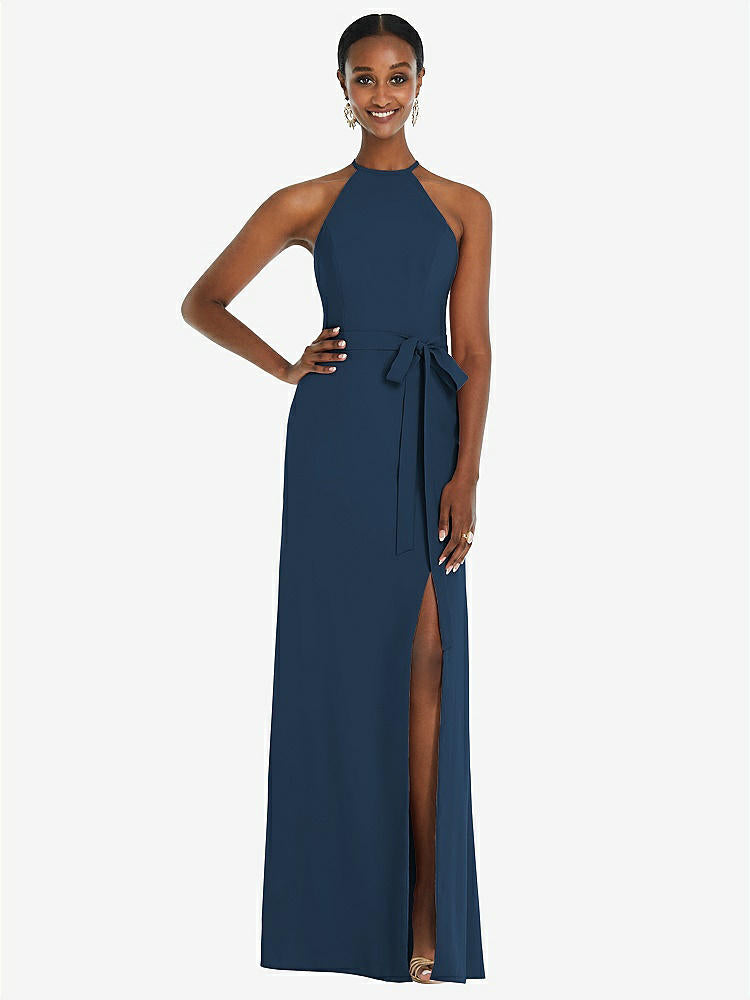 【NEW】【STYLE: 3092】ホルター CRISS Cross Cutout Back Maxi ドレス【COLOR: Sofia Blue】【SIZE: 00-30W】