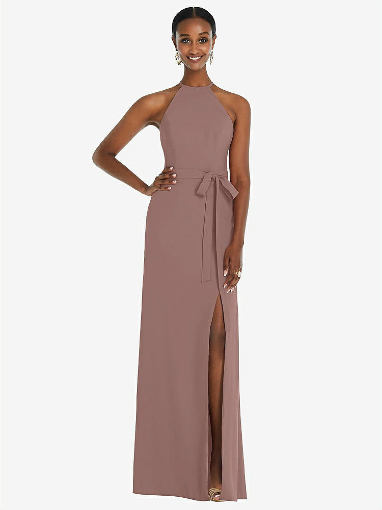 【STYLE: 3092】Halter Criss Cross Cutout Back Maxi Dress【COLOR: Sienna】