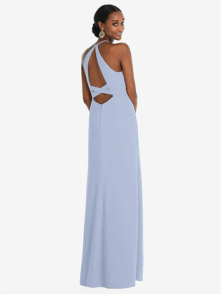 【NEW】【STYLE: 3092】ホルター CRISS Cross Cutout Back Maxi ドレス【COLOR: Sky Blue】【SIZE: 00-30W】