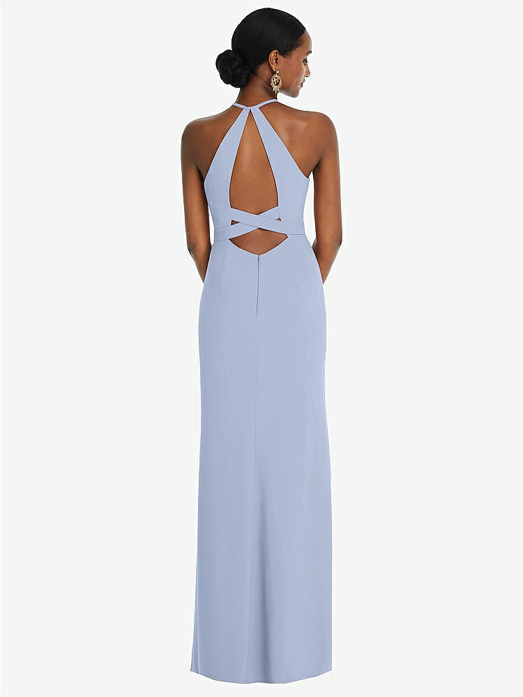 【NEW】【STYLE: 3092】ホルター CRISS Cross Cutout Back Maxi ドレス【COLOR: Sky Blue】【SIZE: 00-30W】
