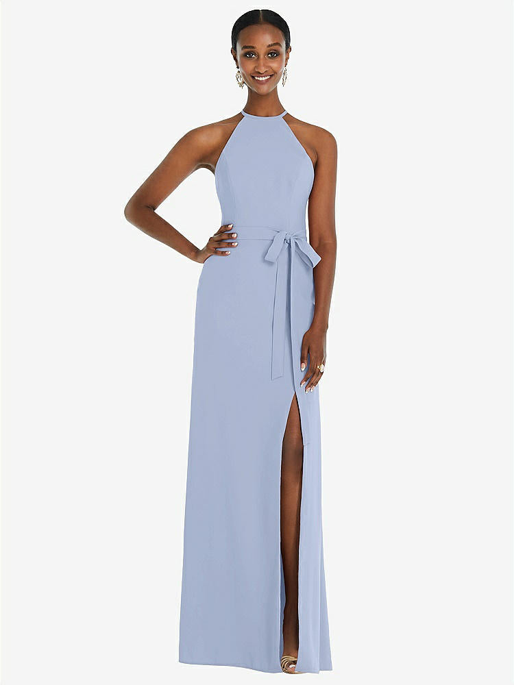 【NEW】【STYLE: 3092】ホルター CRISS Cross Cutout Back Maxi ドレス【COLOR: Sky Blue】【SIZE: 00-30W】