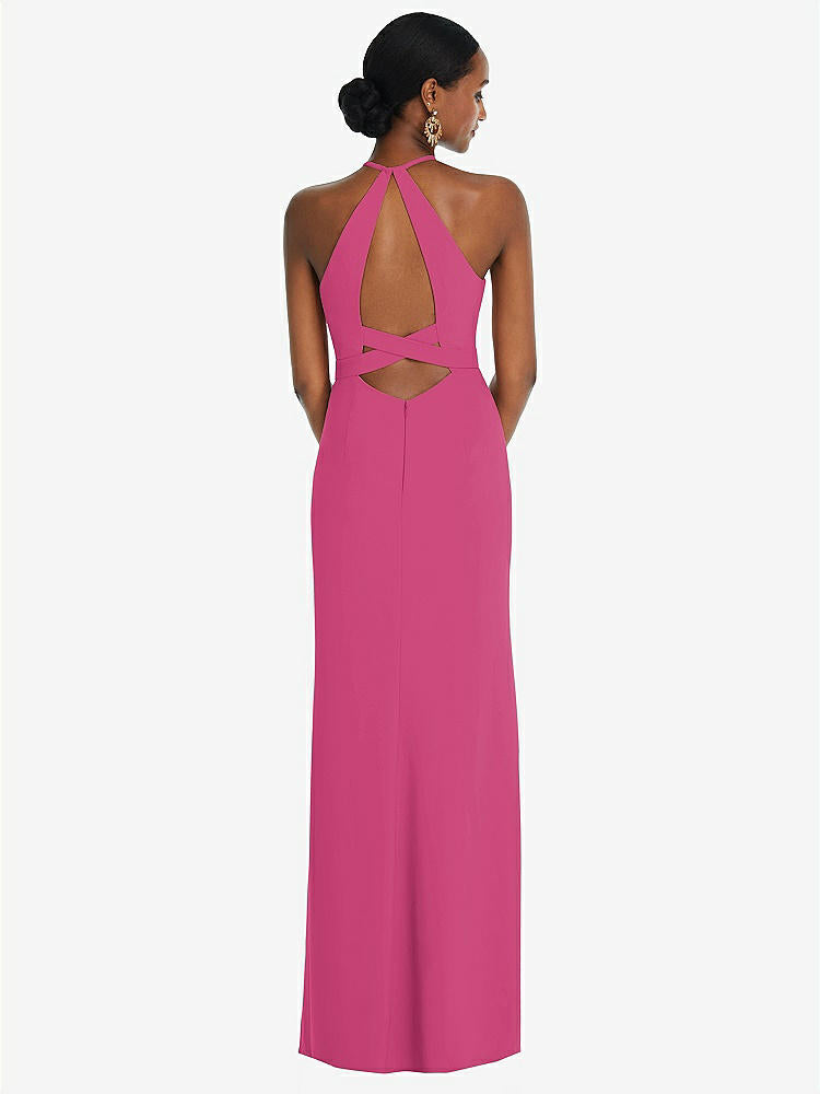 【NEW】【STYLE: 3092】ホルター CRISS Cross Cutout Back Maxi ドレス【COLOR: Tea Rose】【SIZE: 00-30W】