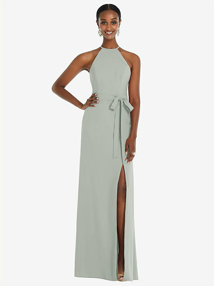 【NEW】【STYLE: 3092】ホルター CRISS Cross Cutout Back Maxi ドレス【COLOR: Willow Green】【SIZE: 00-30W】