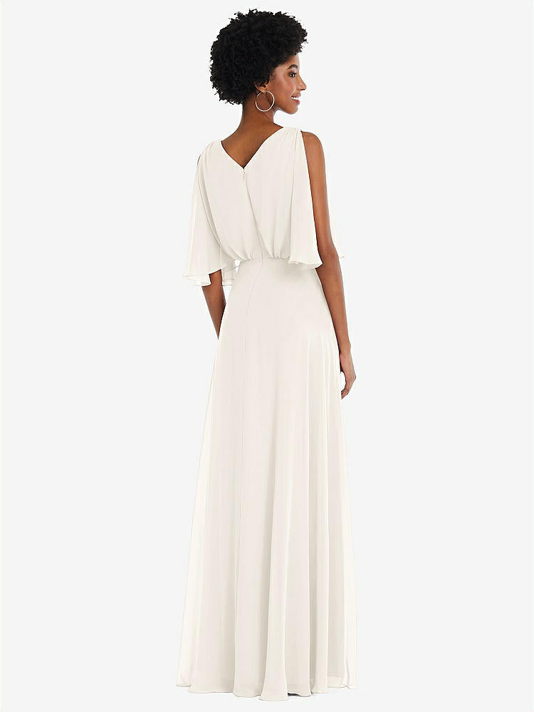 【STYLE: 1565】V-Neck Split Sleeve Blouson Bodice Maxi Dress【COLOR: Ivory】